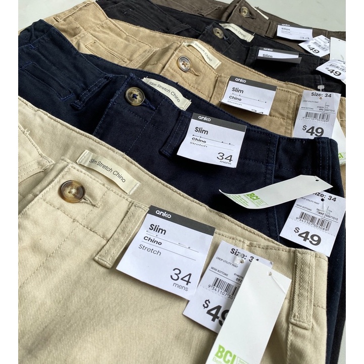 Celana Panjang Anko Slim Chinos Pants (7 Colours)