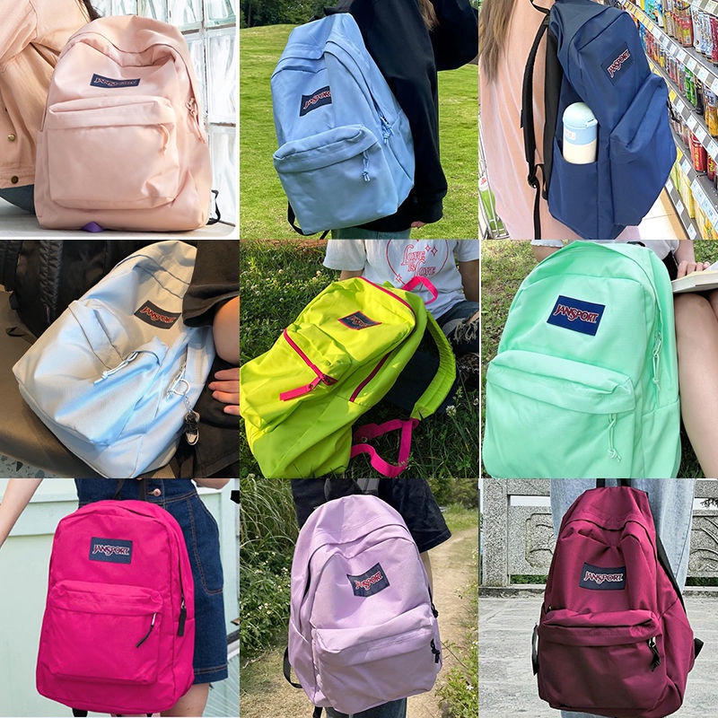 sera JanSport Jasper klasik warna solid ransel tas sekolah mahasiswa pria dan wanita resmi komputer tren ransel otentik