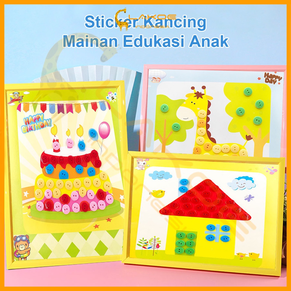 LAKOE Diy Button Painting Tempel Kancing Mainan Edukasi Anak