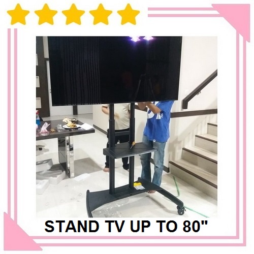 Bracket Standing Tv Led Lcd Portable Portabel Stand Hingga 80 Inchi