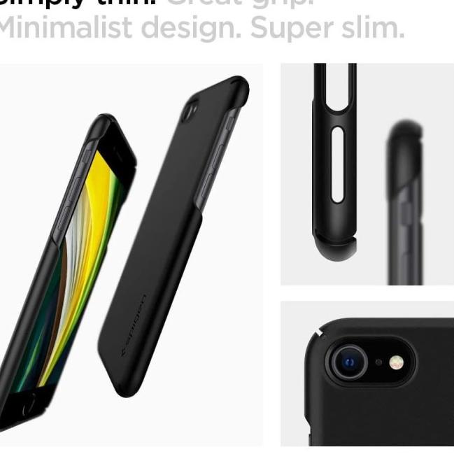 Case iPhone SE 2020 / 8 / 7 Spigen Hardcase Thin Fit Slim Casing - Thin Fit Pro, Black