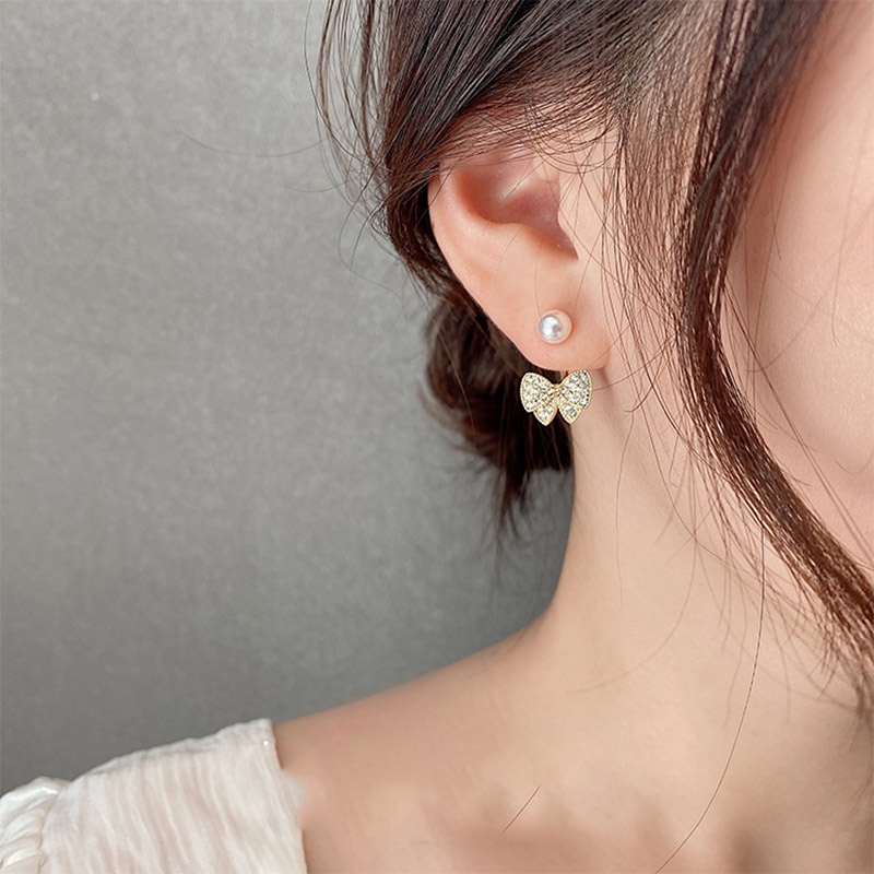 Anting Tusuk Gantung Temperament Desain Pitamutiaraberlian Imitasi Gaya Elegansimple Untuk Wanita