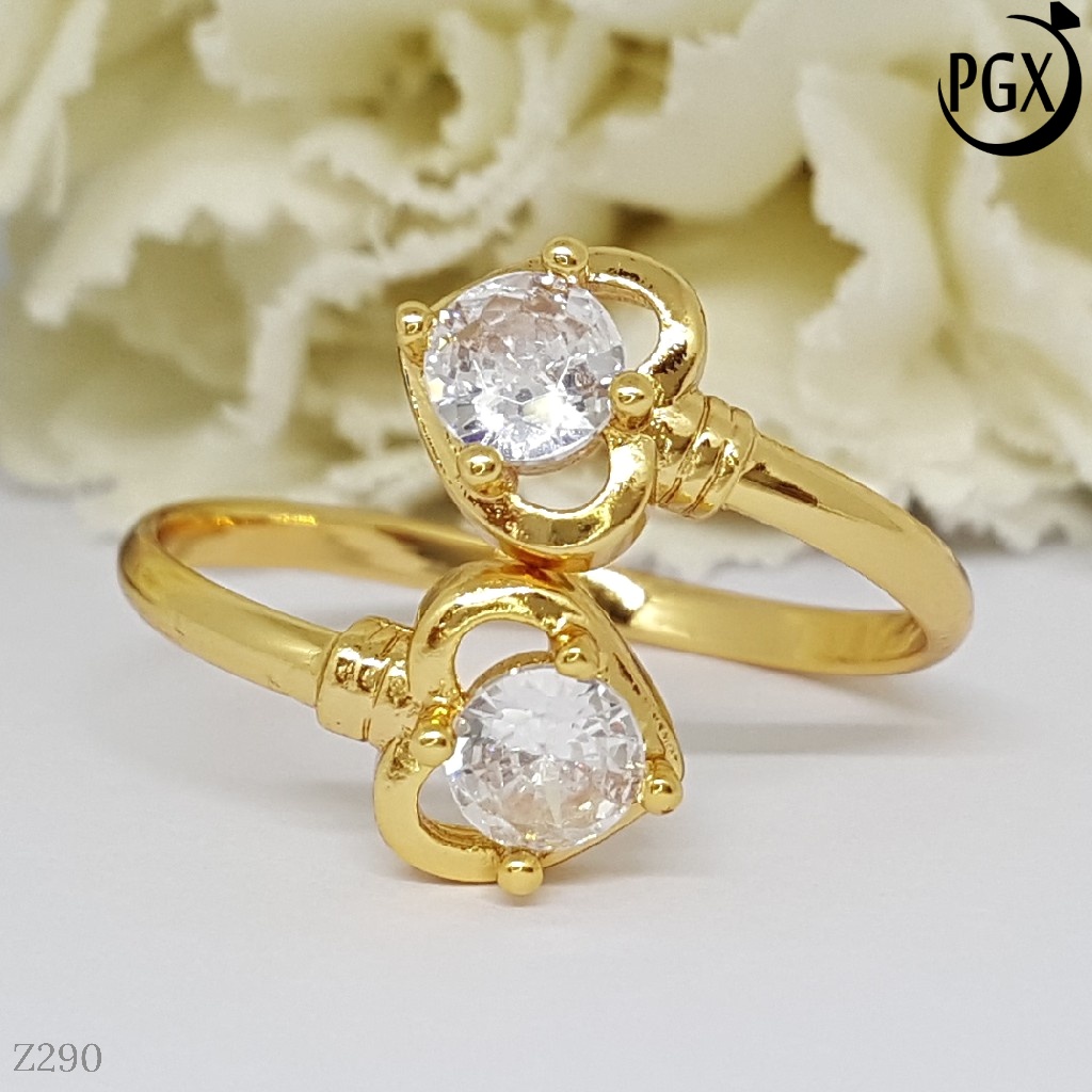 PGX Cincin Xuping Wanita Perhiasan Lapis Emas Aksesoris Fashion Premium - Z290