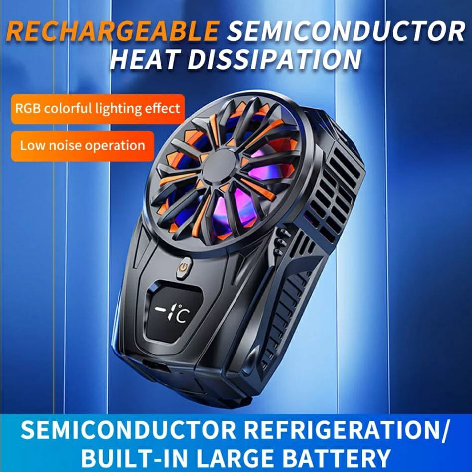 Fancooler Radiator Pendingin Hp Cooler HP Gaming RGB light Dengan Indicator Wireless Tanpa Kabel Semiconductor Tanpa suara