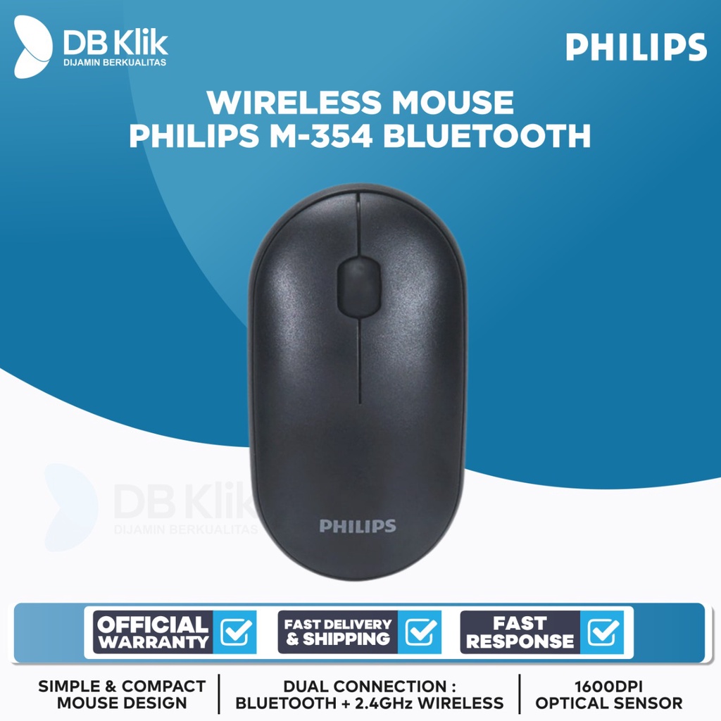 Mouse Philips M-354 Bluetooth Wireless Dual Mode 1600DPI- PHILIPS M354