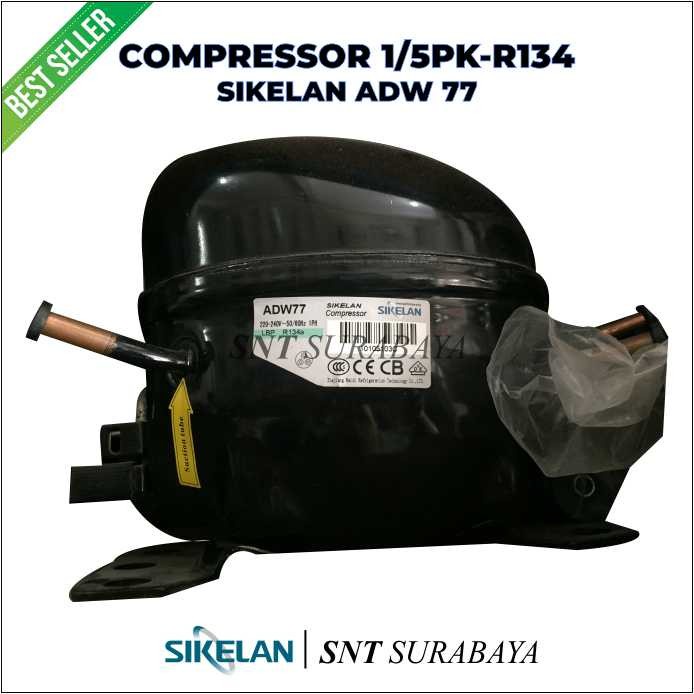 COMPRESSOR SIKELAN ADW77 - COMPPRESOR KULKAS 1/5PK 7.7CC - R134 LOWTEM - jual kompresor pendingin le