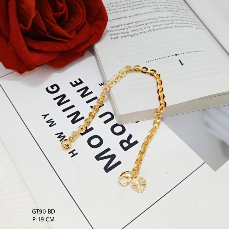 Gelang wanita Rantai Medan polos Xuping lapis emas GT88-90 I,D