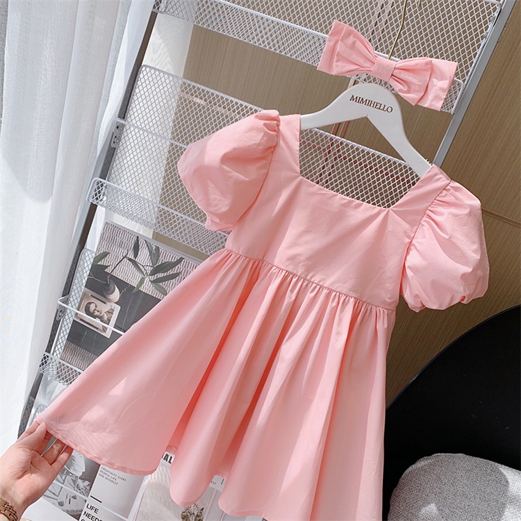DRESS ANAK PEREMPUAN POLOS / DRESS BAYI PEREMPUAN [ BONUS HAIRCLIP]