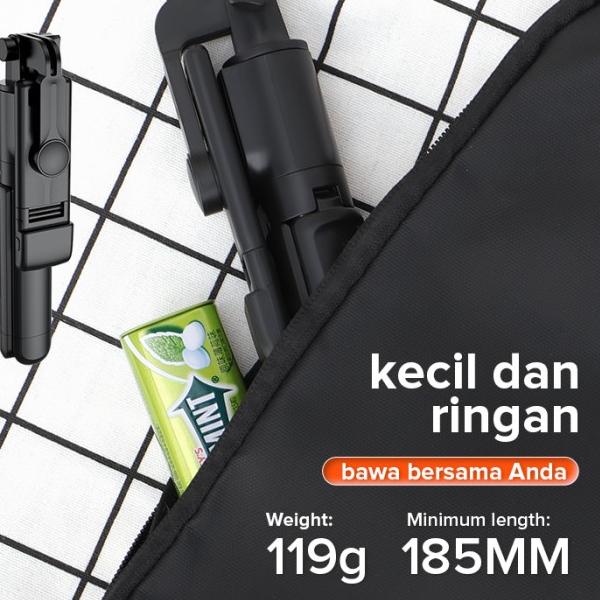 INBEX S03S Tongsis Bluetooth Led Selfie Stick Remote Bright Tripod