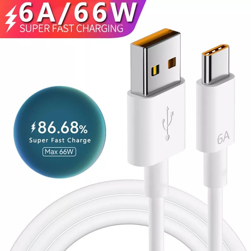 Kabel Huawei 6A 66W - 120W Mate 30 Pro P40 Pro P50 Pro USB TYPE C ORI