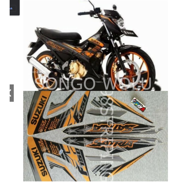 STRIPING SATRIA F FU 150 2014 GOLD EMAS BINTANG STIKER LIS STANDAR ORI
