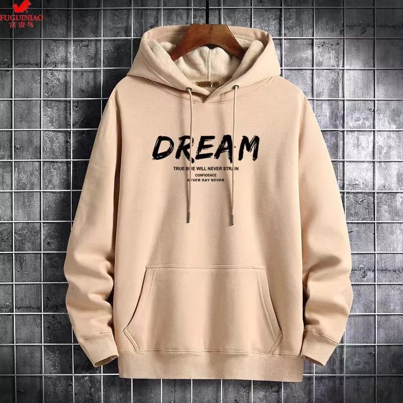 DREAM Hoodie Sweater Jacket Pria Oversize Terbaru Motif Simple Fashion Kasual Daily Kekinian