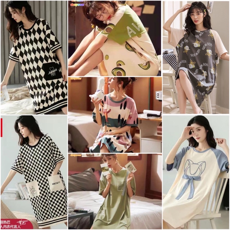 Daster Import Katun/Kaos sleep.pajamass✨