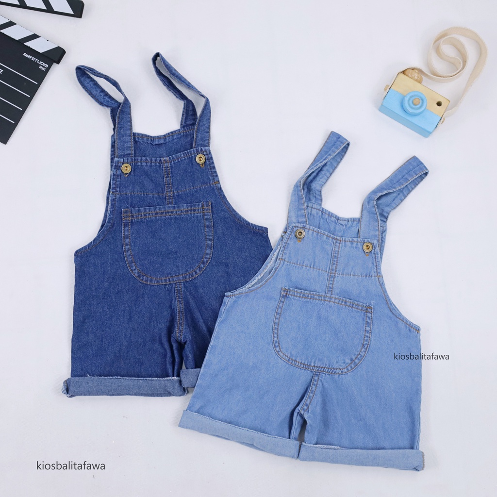 (1-4 Tahun) Overall Denim Blue Anak Laki &amp; Perempuan / Baju Kodok Jins Bahan Denim Celana Korea Kualitas Import Levis Lepis Anak Perempuan Setelan Babycinnamon