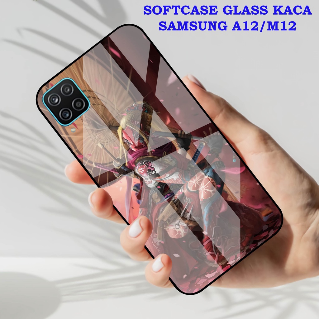 Softcase Glass Kaca SAMSUNG A12 - Case Hp Pelindung Handphone SAMSUNG M12 [ A75]
