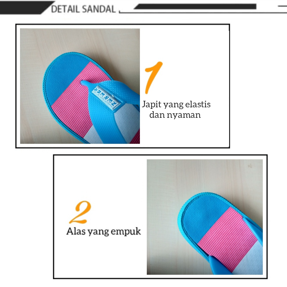 sogo New Era LB-E9005 Sandal Jepit Casual Wanita Motif Pelangi Sandal Jepit Karet Anti Air Terbaru Murah Nyaman Kekinian