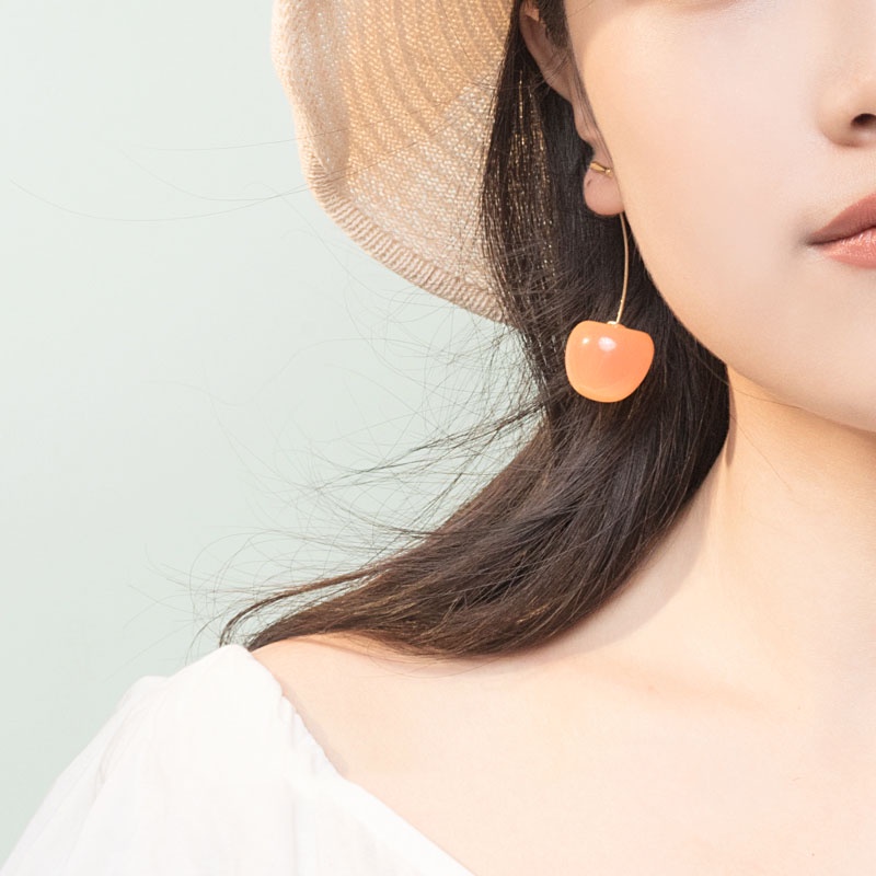 Anting Bentuk Buah Cherry Gaya Korea