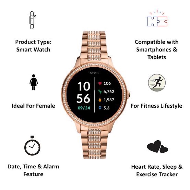 ftw6072 gen 5e smartwatch rose gold