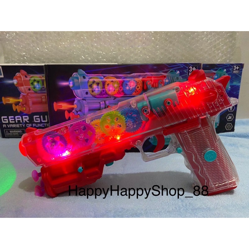 Mainan Anak Pistol/Mainan Tembakan Gear Light/Gear Transparan Gear light Gun Nyala Lampu/Mainan Anak