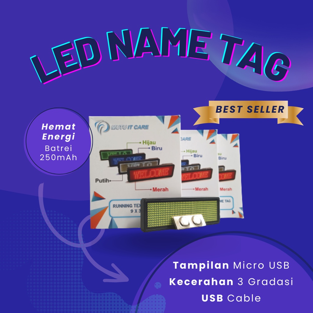 

Jual LED Running Text Name Tag Bagus dan Murah