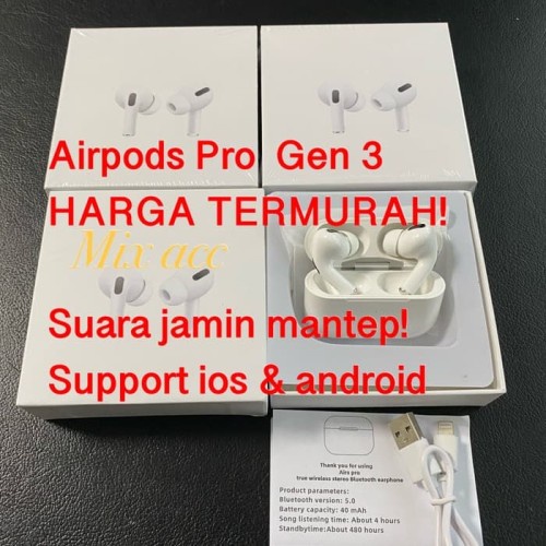 TERMURAH AirPods Apple Gen 3 Earphone Apple IOS &amp; Android