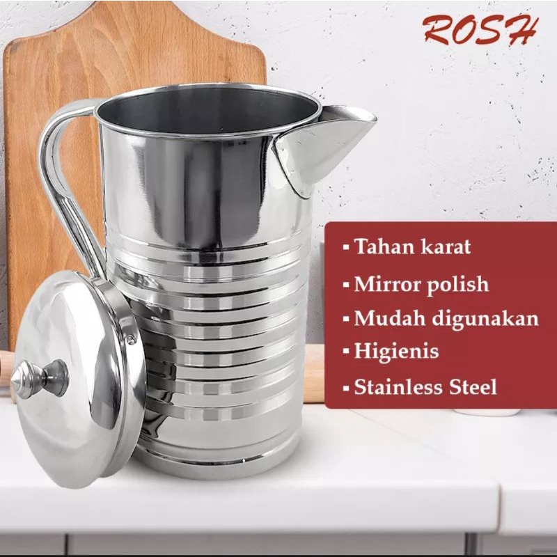 teko water pitcher jug 2 liter / teko minuman jus stainless 2 liter / teko 2 liter stainless