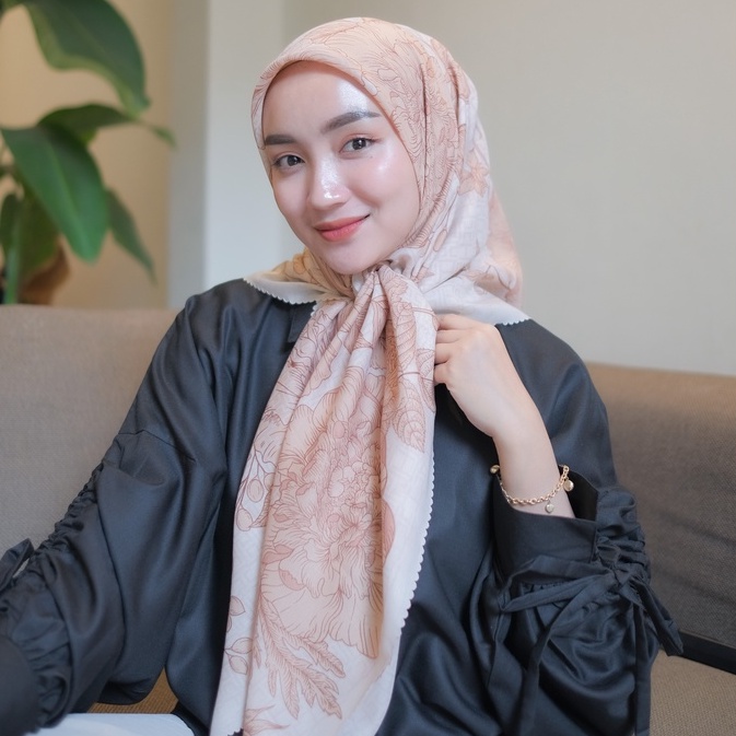 Jual HARRAMU Laser Cut Hijab Segi Empat Kerudung Print Motif Laser