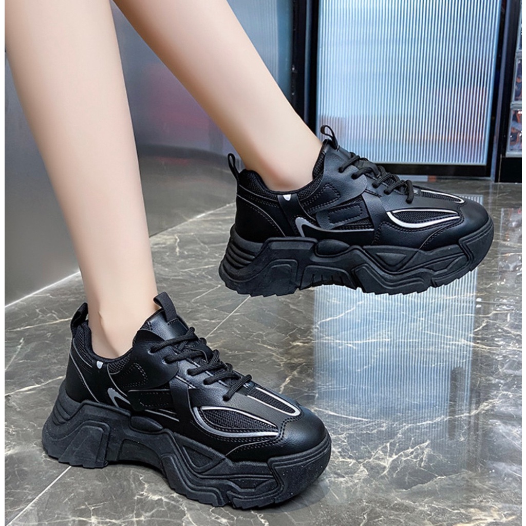 AVANCEID 1813 Sepatu Sneakers Wanita Sekolah Olahraga Sport Hitam Import