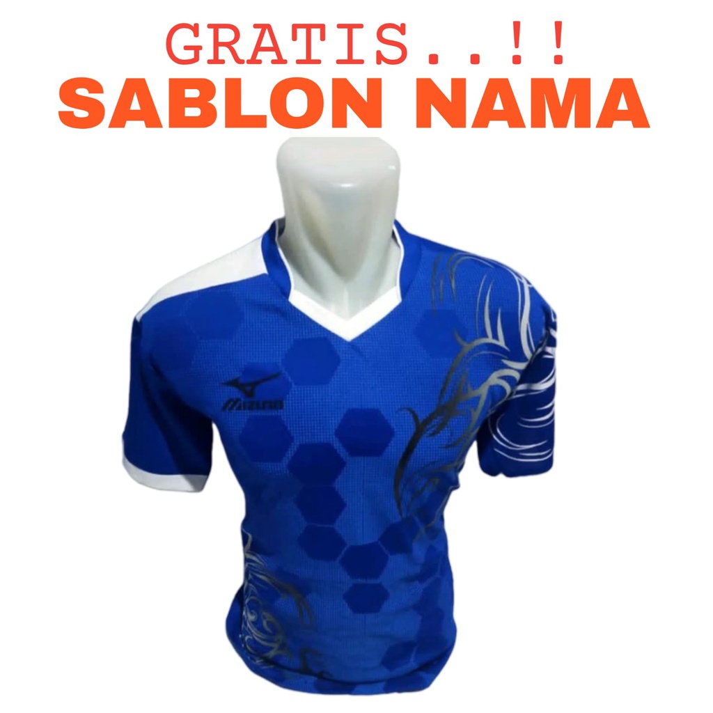 ( FREE SABLON NAMA ) Baju olahraga dewasa atasan badminton bulutangkis sepak bola futsal voli motif terbaru