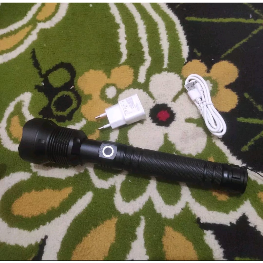 Senter Led Super Terang XHP Original 90.000 Lumens Rechargeable - Senter Xhp