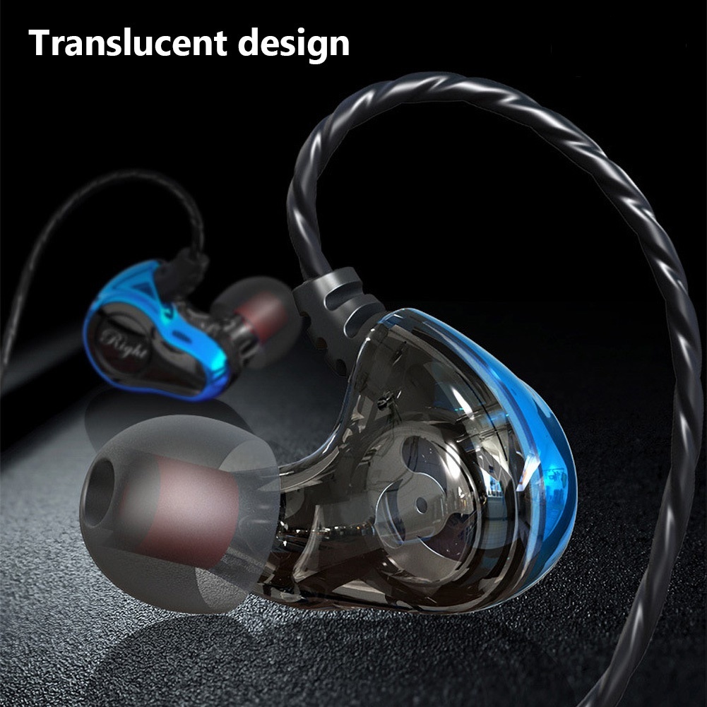 (VNEP) (Berkabel) S610 4-Core Dual Coil 3.5mm HiFi In-Ear Earphone 6D Olahraga Bass Headset