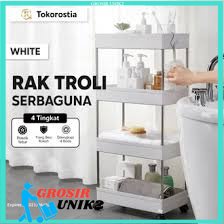 NARA TROLLEY 4 LAYER RAK SERBAGUNA PORTABLE MURAH / RAK DORONG / RAK DAPUR / RAK BUMBU NARA 4 LAYER