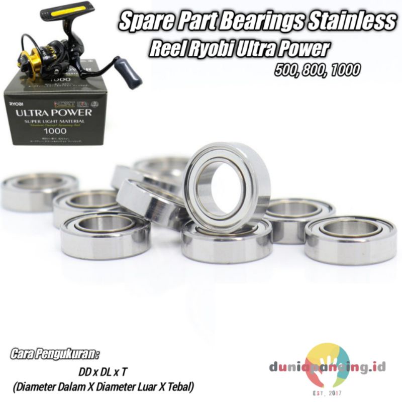 Spare part bearings reel ryobi ultra power 500 800 1000 spare part bearings stainless