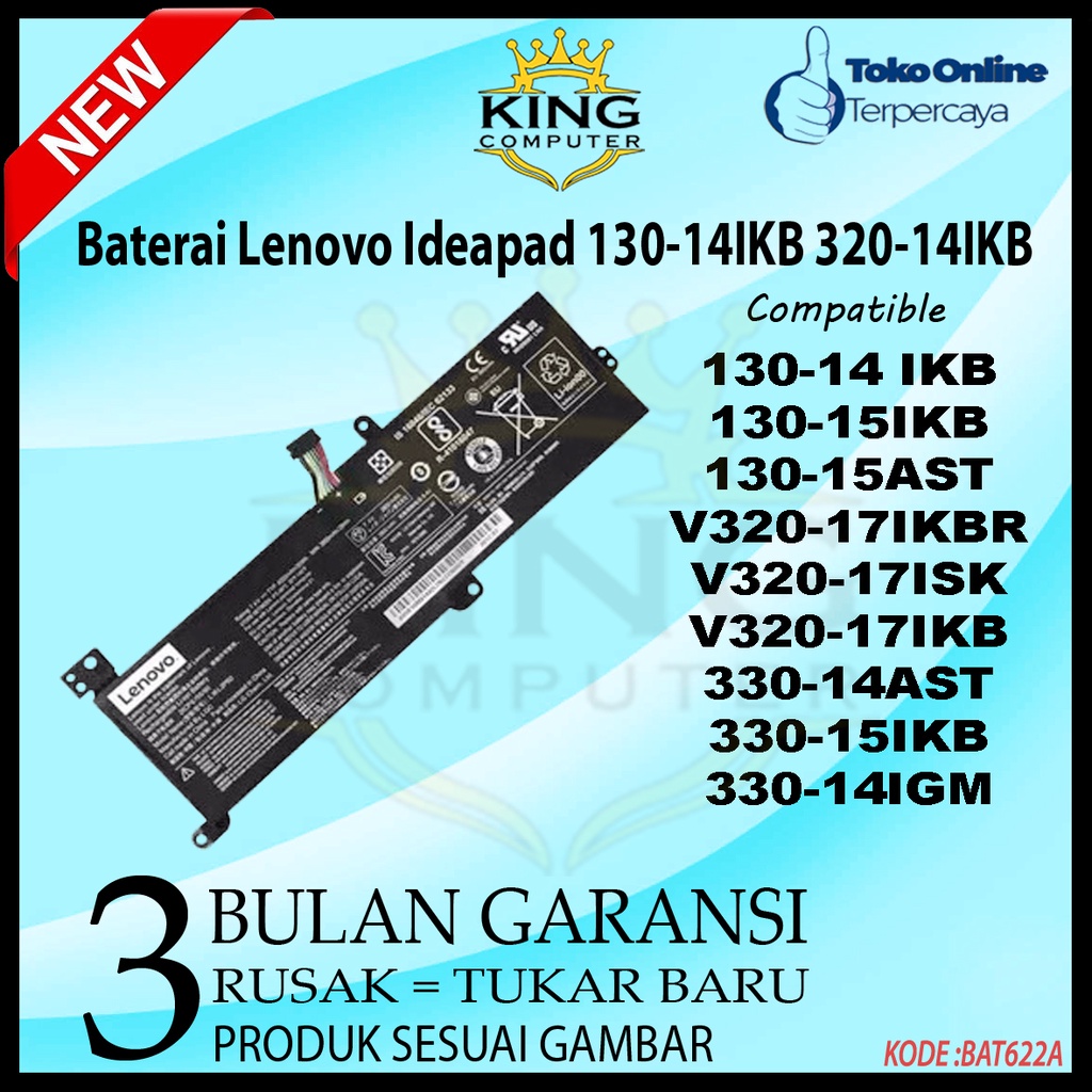 Baterai Original Lenovo Ideapad 130-14IKB 130-15IKB 130-15AST 320-14IKB  L16M2PB1