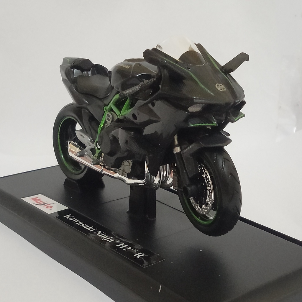 Diecast Motor Ninja H2 R Kawasaki Maisto Original Miniatur motor Sport Ninja Pajangan Diorama mainan