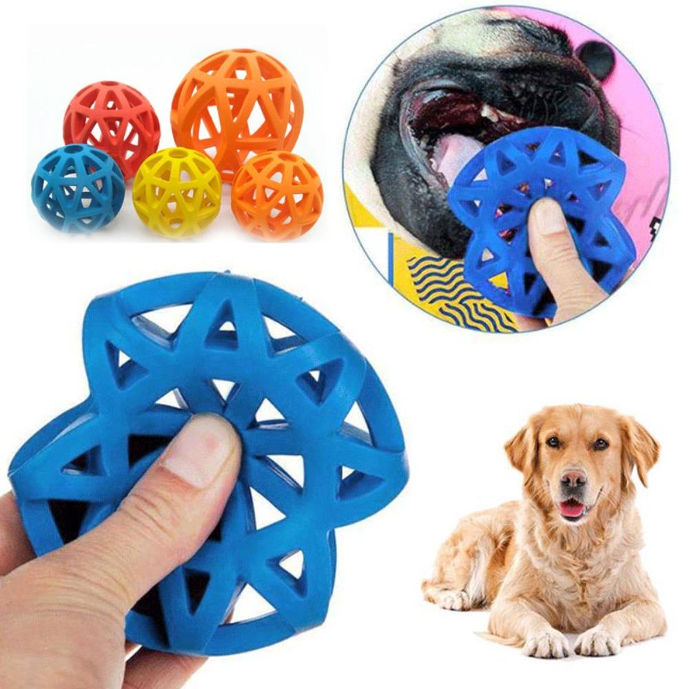 Top Dog Mainan Mengunyah Bola Hollow Tahan Gigit Karet Lembut