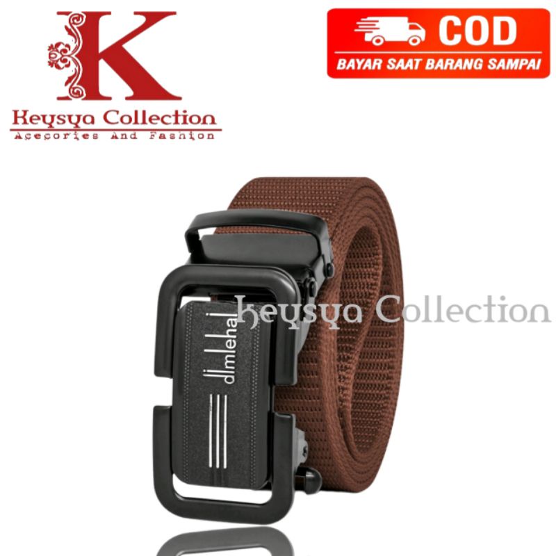 ikat pinggang pria canvas stylish metal men belt detectmor kepala logam ikat pinggang pria panjang