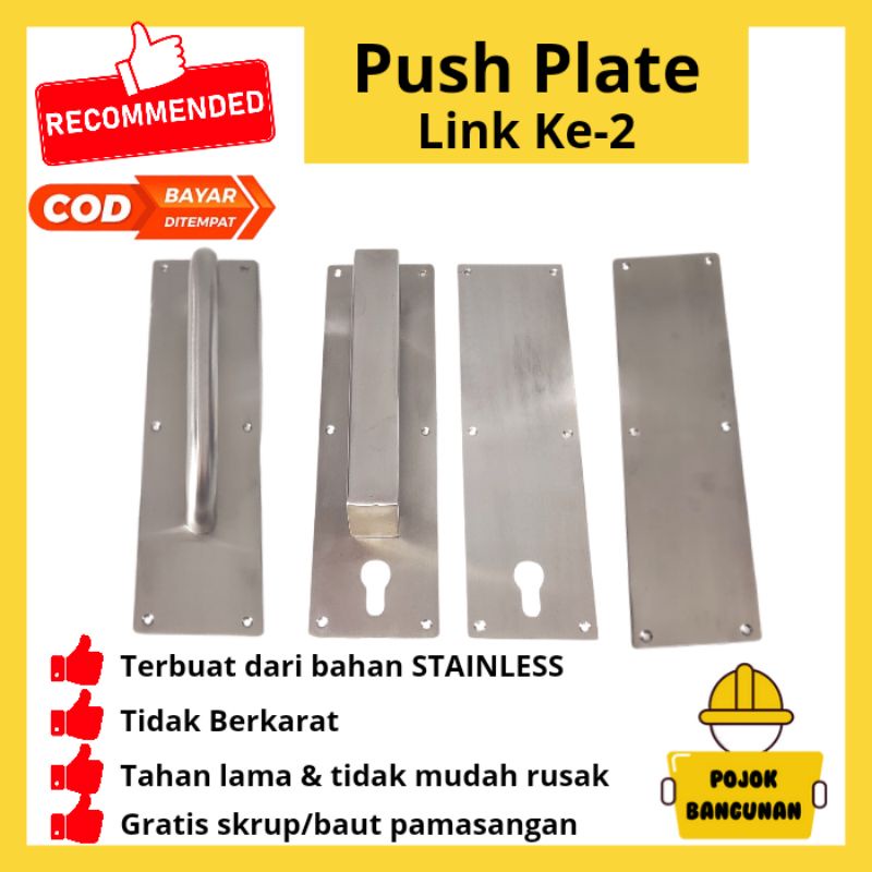 Push Plate Handle Pintu Pull Plate PUSH PLAT Stainless Steel TP 70 SS 2