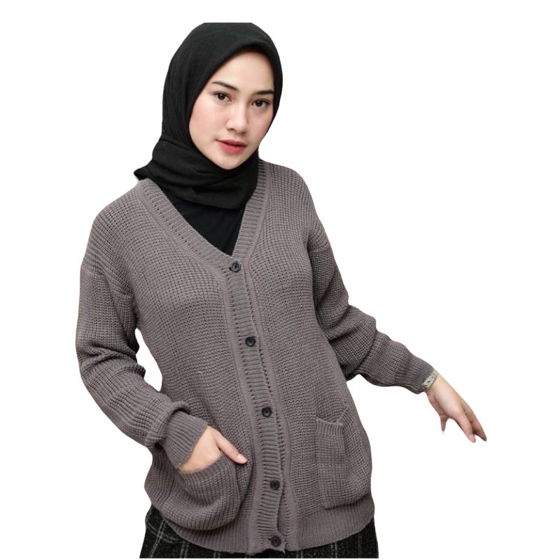 Merissa Outer Cardigan Rajut  Cardigan Rajut Kancing Saku Outer Merisa Knit