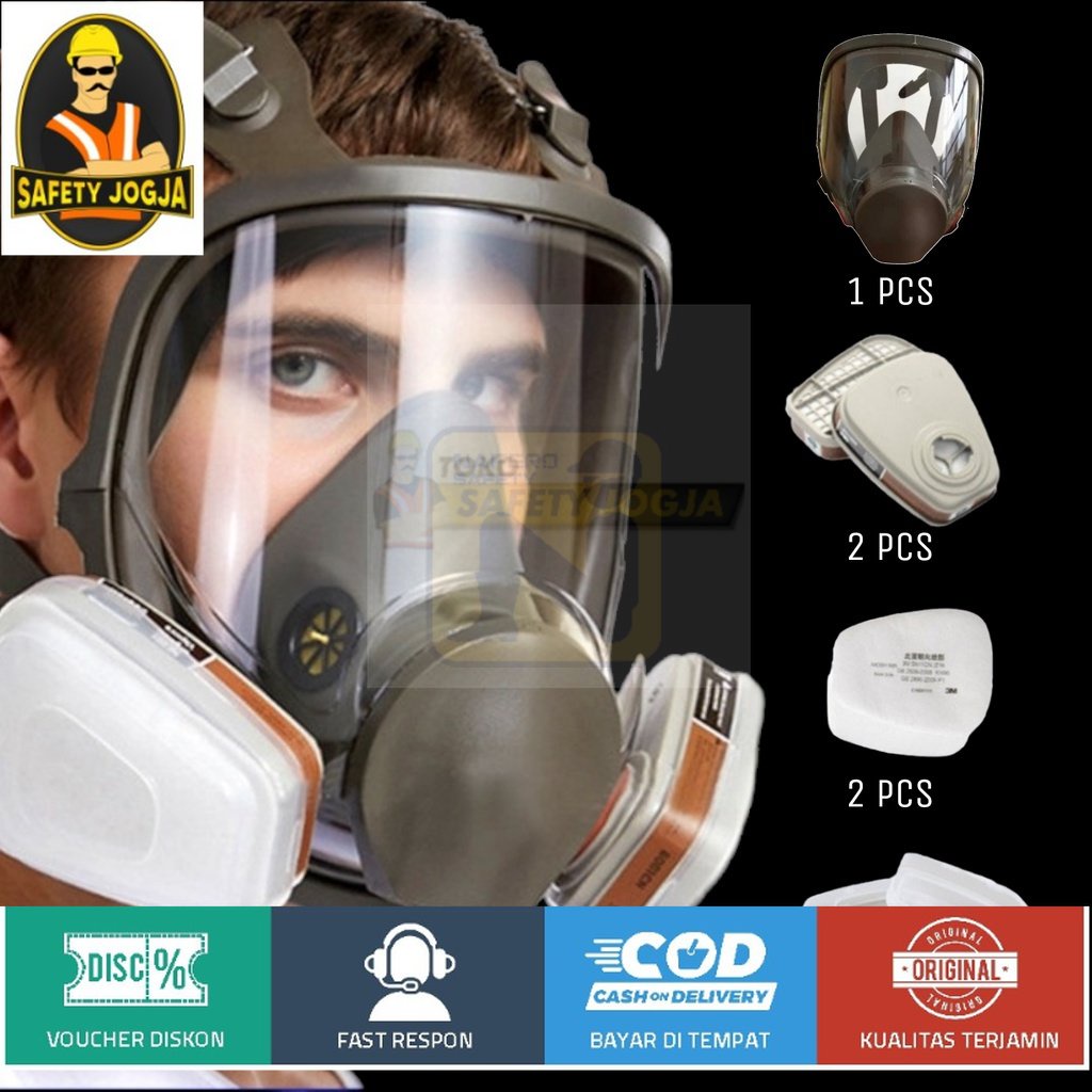 MASKER GAS FULL FACE RESPIRATOR MASK WITH N95 AND AMONIA 6800