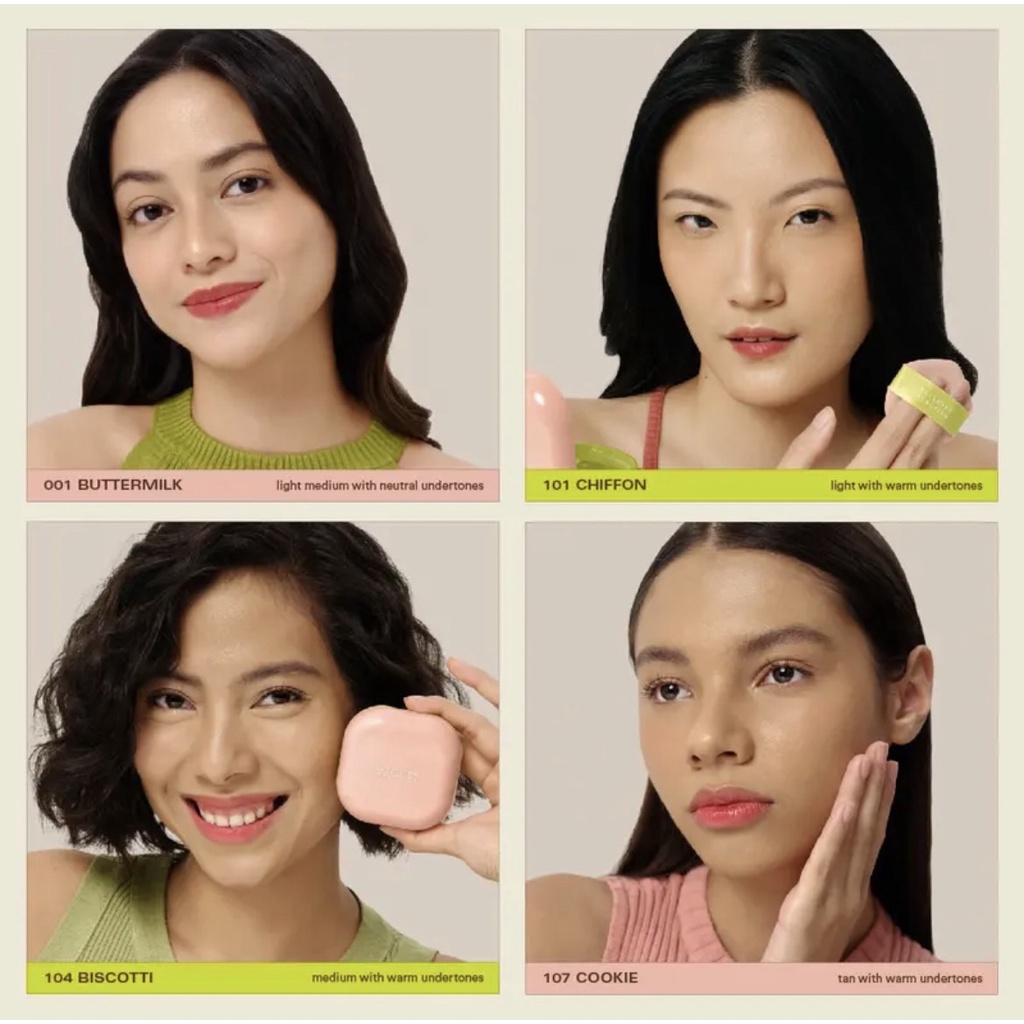Rollover Reaction PLUMP! Skin-Loving Blurring Cushion SPF 29 PA+++ Original - Buttermilk Chiffon Biscotti Cookie BPOM