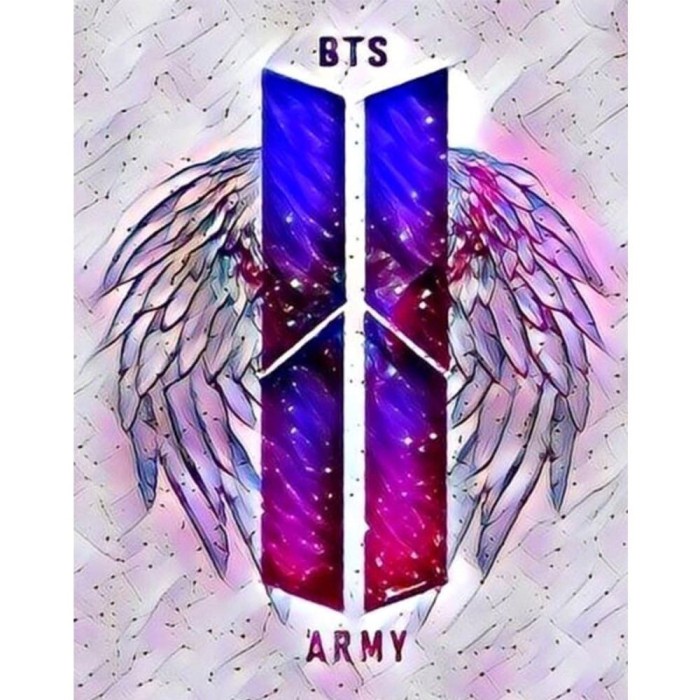 DIY diamond painting hiasan dinding BTS army logo