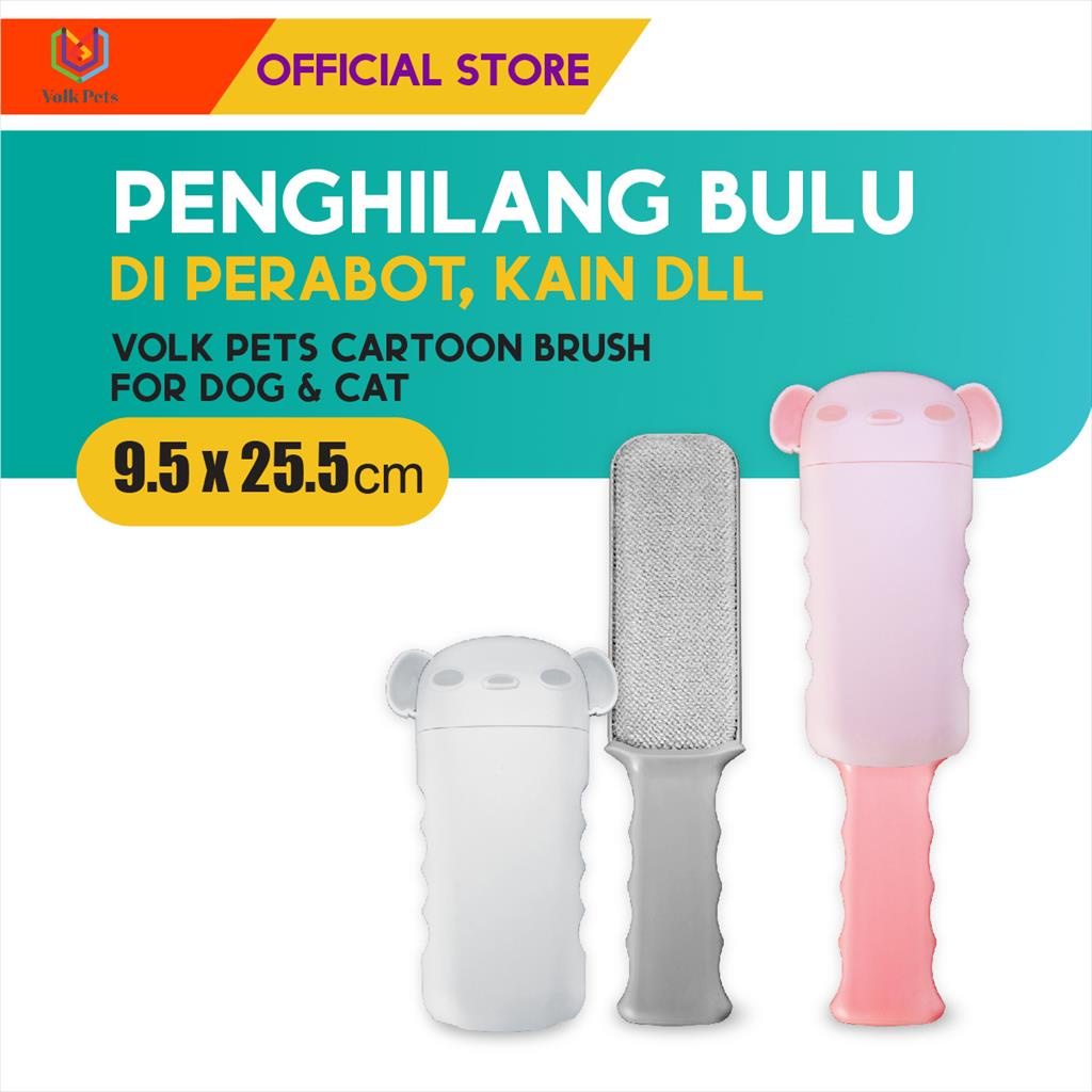 Volk Pets Cartoon Brush Fur &amp; Lint Remover / Sikat Penghilang Bulu