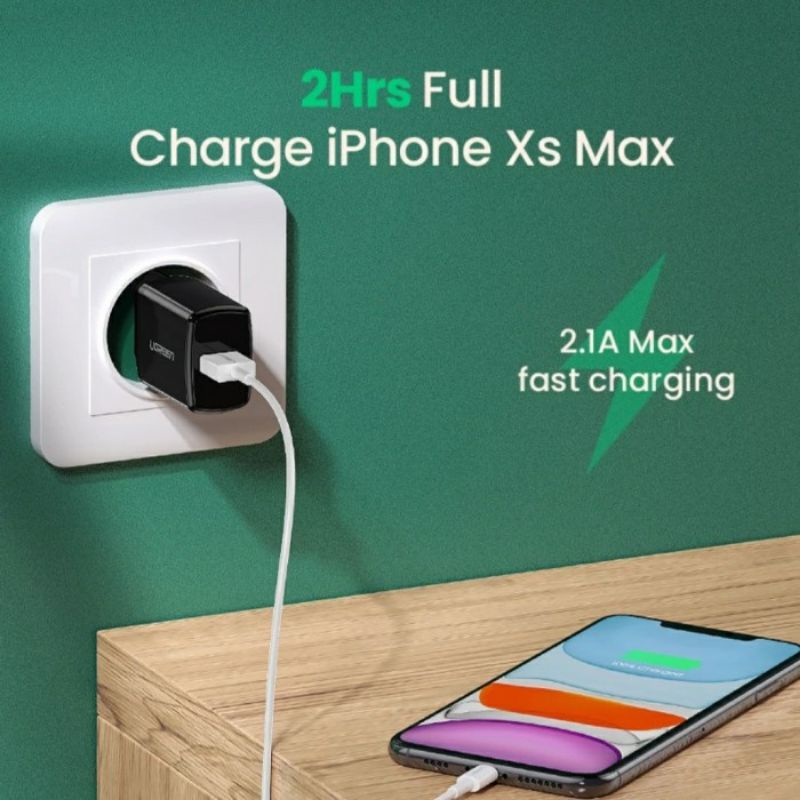 UGREEN Kepala Charger USB 5V2.1A 10,5W for Iphone Android ORIGINAL