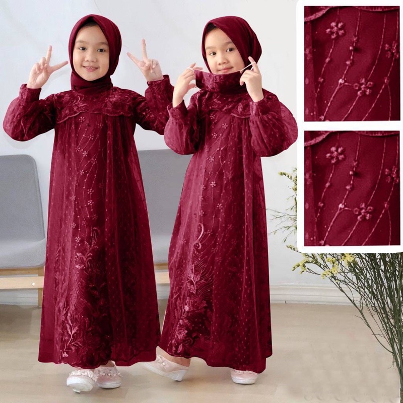KID LIANA (3-4THN, 5-6THN, 7-9THN, 10-12THN, 14-20THN) GAMIS BRUKAT ANAK GAMIS ANAK DRESS ANAK PEREMPUAN DRESS ANAK MUSLIM FASHION MUSLIM GAMIS KEKINIAN GAMIS ANAK TILE MUTIARA GAMIS ANAK TERLARIS GAMIS KEKINIAN GAMIS PESTA GAMIS KONDANGAN GAMIS LEBARAN-Maroon