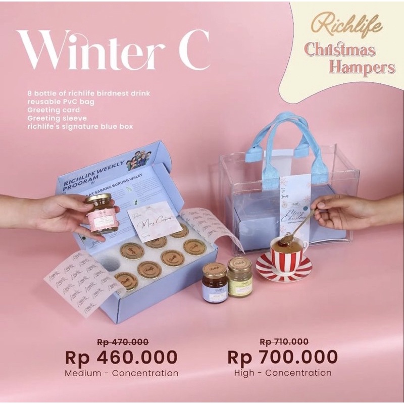 

WINTER C-HAMPERS NATAL 2022 BIRDNEST (ISI 8 BOTOL)-CHRISTMAS HAMPERS SARANG BURUNG WALET