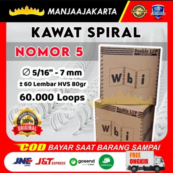 

Promo parts spiral kawat jilid wbi 5/16 putih 26SZ2 Berkualitas