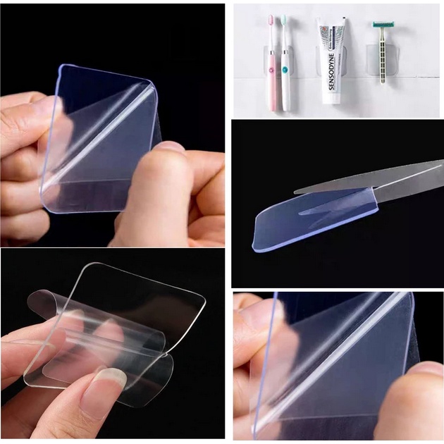 Stiker Tempelan 2 sisi Gantungan Tempel Hook Kait Tanpa Paku Super Kuat Sticker Hook Organizer