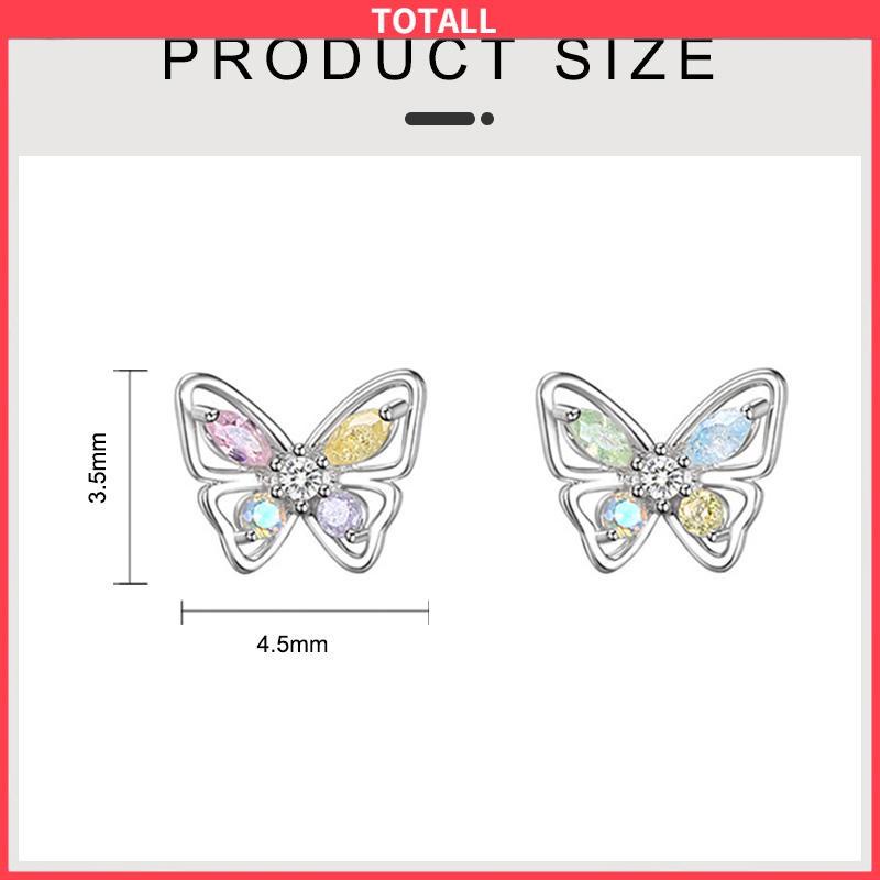 COD 925 Anting Kupu-kupu Perak Sterling  Anting Desain Niche Mewah Ringan Musim Panas Wanita  Sederhana-Totall