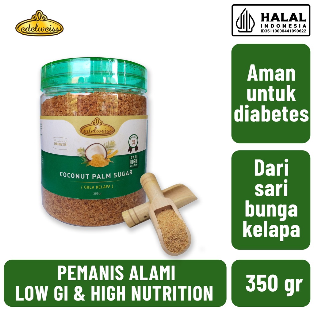 

Edelweiss Coconut Palm Sugar (Gula Kelapa Organik/ Gula Semut Rendah Glikemik) 350gr